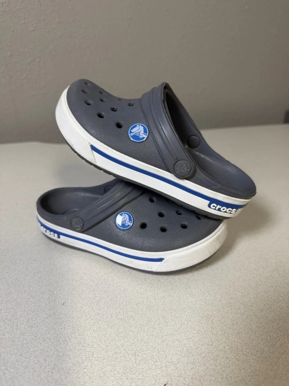 CROCS Kids Navy and White Classic Clog